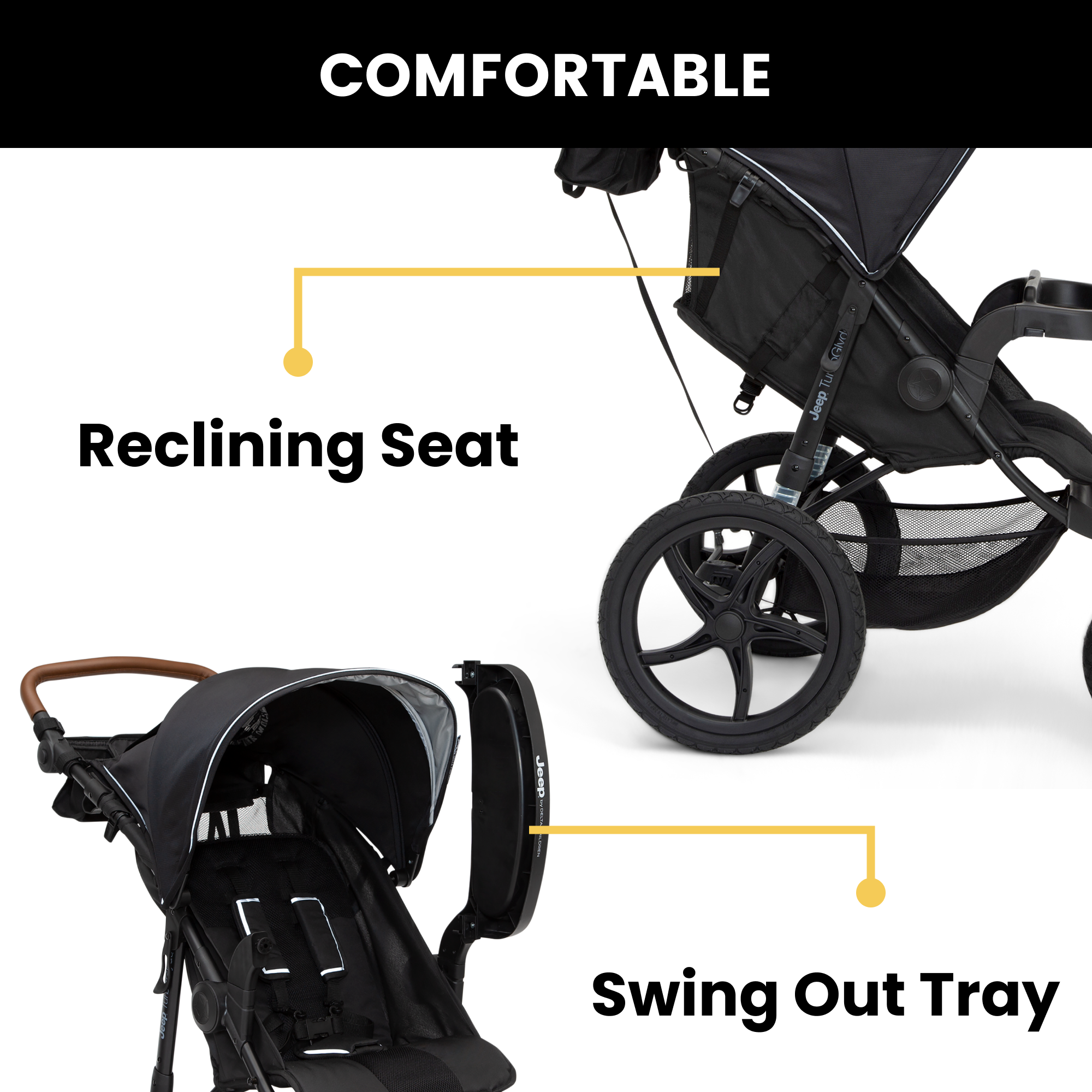 【レトロ】Turbo スーパーバギー Jeep TurboGlyde Jogging Stroller - Delta Children